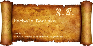 Machala Boriska névjegykártya